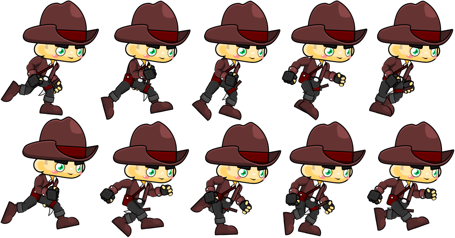 cowboy run sprite image