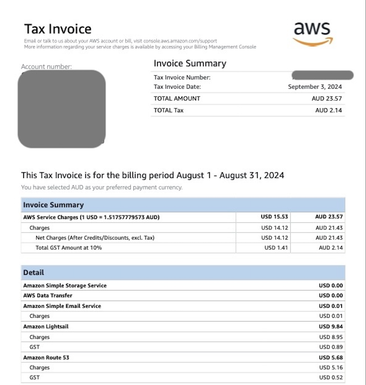 self-hosting website invoice